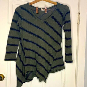 Ppla Clothing striped asymmetrical sweater